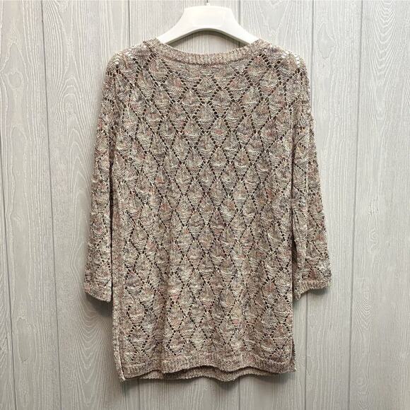 J Jill Pebble Diamond Pointelle Sweater XS NWT - Picture 4 of 4